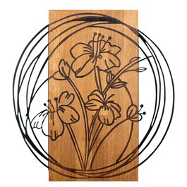 Wallity Orchid Accesorio Decorativo de Pared Negro y Nogal